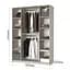 Шафа 4-дверна з антресоллю MebelStar Оскар Gloss BL-B, додаткова штанга 160x52x260 см Антрацит/Альмонд (MBS-5508) - мініатюра 3