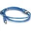 Кабель для принтера USB 2.0 AM/BM 1.5m 2x ferrite transparent Voltronic (YT-AM/BM-1.5T) - мініатюра 2