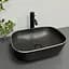 Умивальник VBI Ravenna black matt silver edge накладний VBI-011229, Чорний матовий - мініатюра 2