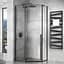 Душова кабіна Rea Diamond 80x80 black mat REA-K6900, Чорний матовий, Універсальна, прозорий - мініатюра 3