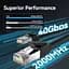Патч-корд 1м, S/FTP cat 8 RJ-45 black Vention (IKKBF) - мініатюра 3