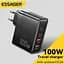 Зарядный адаптер Essager 100W GaN 2U+2C (ES-CD37 / P100AU01A3C0) мзп черный - миниатюра 3