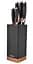 Универсальный набор кухонных ножей с подставкой Magio MG-1092 5 ножей для кухни Черные - миниатюра 1