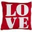Наволочка вязаная Прованс Love 45х45 см красно-белая - миниатюра 1