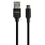 Дата кабель USB 2.0 AM to Micro 5P nylon 1m black Vinga (VCPDCMBN21BK) - мініатюра 2