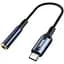 Кабель Remax Jack 3.5 AUX - USB C Sury 15 см чорний - мініатюра 1