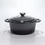 Каструля чавунна емальована Premium Cookware 2.5 л з кришкою Сіра для тушкування та запікання - мініатюра 1
