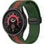 Ремешок для Samsung Galaxy Watch 4 44mm - зелено-красный ширина крепления 20мм силикон Watchbands Cls-line-black (W36-0WB10289017) - миниатюра 1
