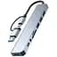 Концентратор Dynamode USB-C/A 8-in-1 1xUSB-C + 1xUSB 3.0 + 3xUSB 2.0 + 3.5mm audio + SD/TF silver (BYL-2218TU) - мініатюра 1