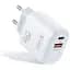 Зарядний пристрій Celebrat C-H3 Type C + USB QC3.0 20W Charger White + Lightning Cable - мініатюра 1