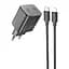 СЗУ Hoco N42 Elogiado PD45W (2USB-C) + кабель Type-C to Lightning - миниатюра 1