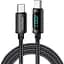 Кабель Essager Enjoy LED Digital Display USB Charging Cable Type C to Type C 100W 2 м Black (EXCTT1-XYA01-P) - миниатюра 1