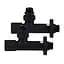 Набір Кран вентильний кутовий з американкою Solomon Lux 1/2″ 7777 (2шт.) Black 000020284 - мініатюра 4