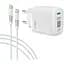 Сетевое зарядное устройство Intaleo TCGQPD120T Fasst Charge PD 20W USB-C Type-C-Type-C Cable White - миниатюра 1