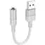 Переходник Hoco Spirit прозрачная внешняя звуковая карта USB к 3,5 мм LS37 15 см DAC - миниатюра 1