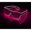Очки светодиодные Leds прозрачные El Neon ray pink неоновые - миниатюра 1