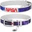 Нашийник для собак Waudog Design NASA21, шкіряний, з QR паспортом, XXS, 19-25х1,2 см, білий - мініатюра 4