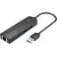 Концентратор Vention USB 3.0 to 3хUSB 3.0/RJ45 Gigabit black (CHNBB) - мініатюра 1