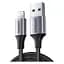 Дата кабель USB 2.0 AM to Lightning 2.0m US199 2.4A Black Ugreen (60158) - мініатюра 2