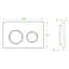Панель змиву Koer KT-0605-01 220x140x12mm пластикова, кнопка кругла KR5317, Хром - мініатюра 3