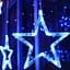 Гирлянда светодиодная Star Curtain 4.2 м 100 LED, штора звезды синяя, новогодняя бахрома для дома - миниатюра 4