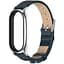 Шкіряний ремінець MiJobs для фітнес-браслета Xiaomi Mi Band 5 и 6 Type C темно-синій, тримач - сріблястий - мініатюра 1