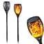 Садовий світильник Solar flame led light sensor activated 48см 600мАч Водонепроникний ліхтар факел 2шт Black - мініатюра 2