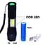 Карманный ручной аккумуляторный фонарь WD RB-234 с зумом T6+COB 18650 Micro-USB zoom Черный - миниатюра 8