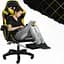 Крісло геймерське Yato Player з підставкою для ніг та масажем Black/Yellow (100015) - мініатюра 8