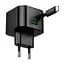 Адаптер мережевий із вбудованим кабелем USB-C - HOCO C154A Changer PD charger with telescopic cable 20W чорний - мініатюра 1