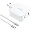 Мережевий зарядний пристрій Ugreen CD289 GaN Fast Charger 140W + Cable USB-C White [15339] [99285] - мініатюра 1