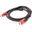 Кабель Ritar HDMI-HDMI 2.0 м v1.4 2 фільтри обплетення круглий RED/Black - мініатюра 1