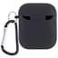 Силиконовый футляр с микрофиброй для наушников Airpods 1/2 Черный / Black - миниатюра 2
