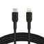 Кабель Belkin USB-C > Lightning заряджання/синхронізації 1м, 30Вт, Type-C, плетений, чорний teh0013639 - мініатюра 2