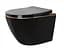 Подвесной унитаз Rea Carlo mini flat gold edge black REA-C8800, Черный матовый - миниатюра 1