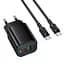 СЗУ Borofone BAS83A Star PD20W+QC3.0 (1USB-A/1C) + кабель Type-C to Type-C Black - миниатюра 1