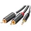 Кабель мультимедійний AUX 3.5mm TRS to RCAx2 M/M 1.0m AV102 Black Ugreen (10772) - мініатюра 1