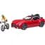 Набор игрушечный Bruder Автомобиль Roadster Bruder с велосипедом и фигуркой (03485) - миниатюра 1