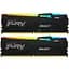 Модуль пам'яті для комп'ютера DDR5 32GB (2x16GB) 5600 MHz FURY Beast RGB Kingston Fury (ex.HyperX) (KF556C40BBAK2-32) - мініатюра 1