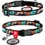 Ошейник для кошек Waudog Nylon Зубастые монстры с QR паспортом XS 20-30x1 см - миниатюра 1
