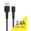 Дата кабель USB 2.0 AM to USB-C 1.0m 2.4A silicone black Denmen (DM-D42T-BK) - мініатюра 1