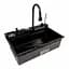 Кухонная мойка CM 75x46C PVD черная Platinum Handmade Водопад (декор), Decor - миниатюра 8
