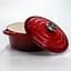 Каструля чавунна емальована Premium Cookware 2.5 л Червона з кришкою для тушкування, запікання та томління, для всіх плит - мініатюра 4