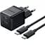 Зарядний пристрій Baseus Palm Fast Charger C+U 30W EU Cluster Black (with Mini White Cable USB-C to USB-C 60W (20V/3A) 1m) (P1011160A113-01) - мініатюра 1