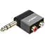 Адаптер Ugreen AV147 6.35 мм Male to 2RCA Female Adapter чорний (40846) - мініатюра 1