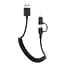 Кабель пружина AWEI смbo Lightning+Micro USB Spring CL-53, 1 метр чорний - мініатюра 1