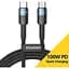 Кабель Essager USB Type-C to Type-C PD 100W 20V 5A Fast Charging 2м Black (ES-X18) (EXCTT1-XCA01) - миниатюра 1