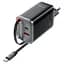 МЗП Acefast A111 GaN With Retractable Cable Type-C PD67W (1USB-A/1C) Black - мініатюра 3