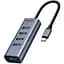 Мультипортовий адаптер USB Хаб Baseus Adapter Enjoy Type-C 4 USB3.0 + HDXiaomi CAHUB-N0G Grey - мініатюра 3