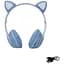 Детские наушники Cat MZ-023 Bluetooth RGB подсветка FM microSD с кошачьими ушками синий - миниатюра 3